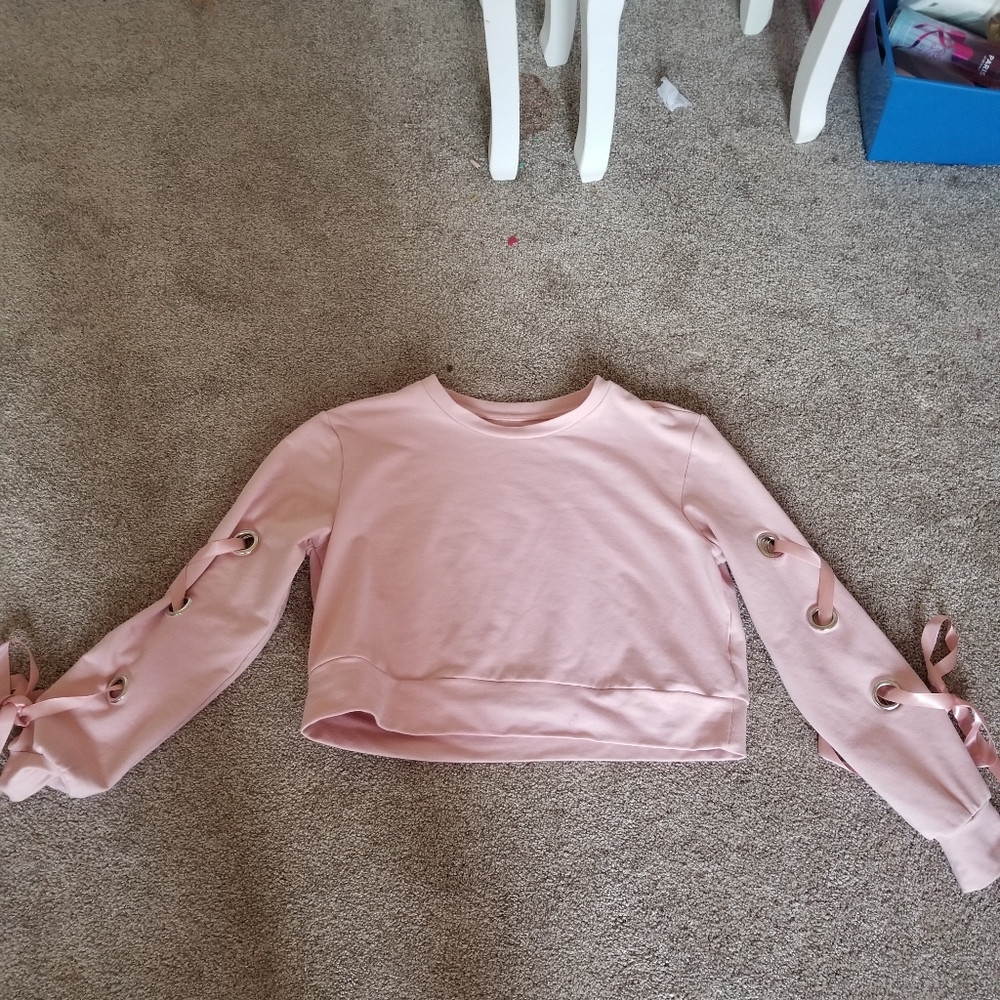 Pink cropped hoodie